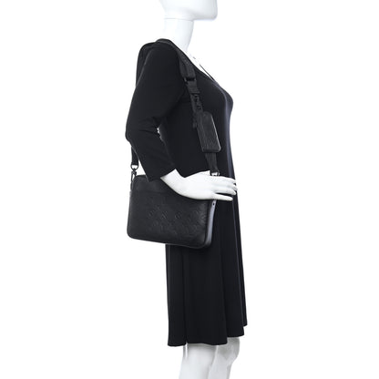 Louis Vuitton Calfskin Monogram Shadow Duo Messenger Black 2 of 9