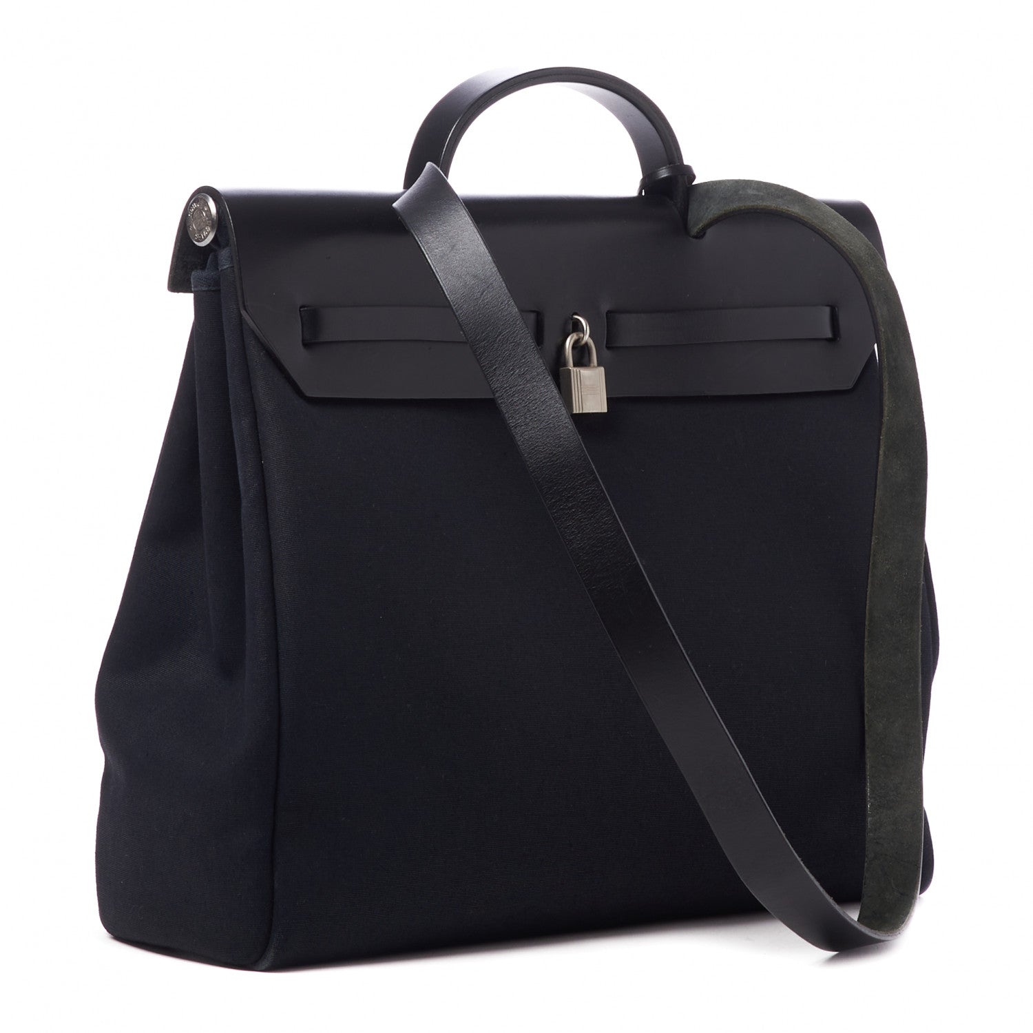 Hermes Toile Vache Calfskin Herbag 39 MM Black 5 of 11