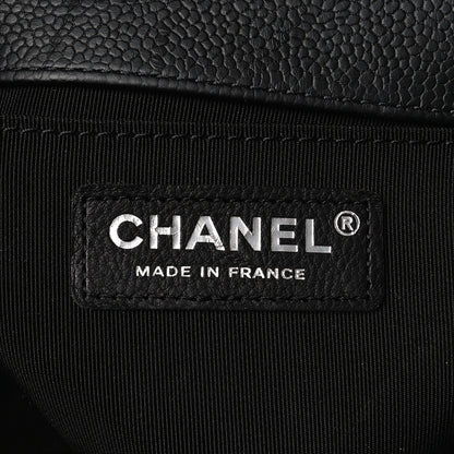 Chanel Caviar Chevron Quilted Medium Boy Flap Black 5 of 16
