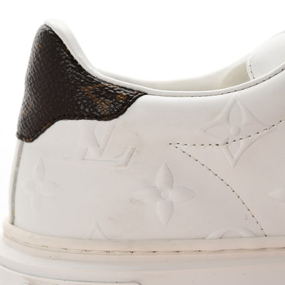 Louis Vuitton Lambskin Embossed Monogram Time Out Sneakers 36 White 10 of 10
