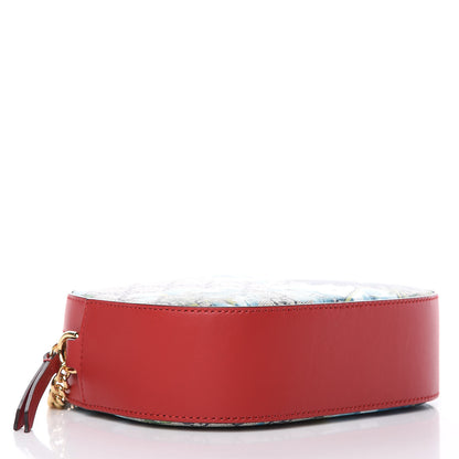 Gucci GG Supreme Monogram Blooms Mini Chain Shoulder Bag Beige Blue Navy Hibiscus Red 4 of 9