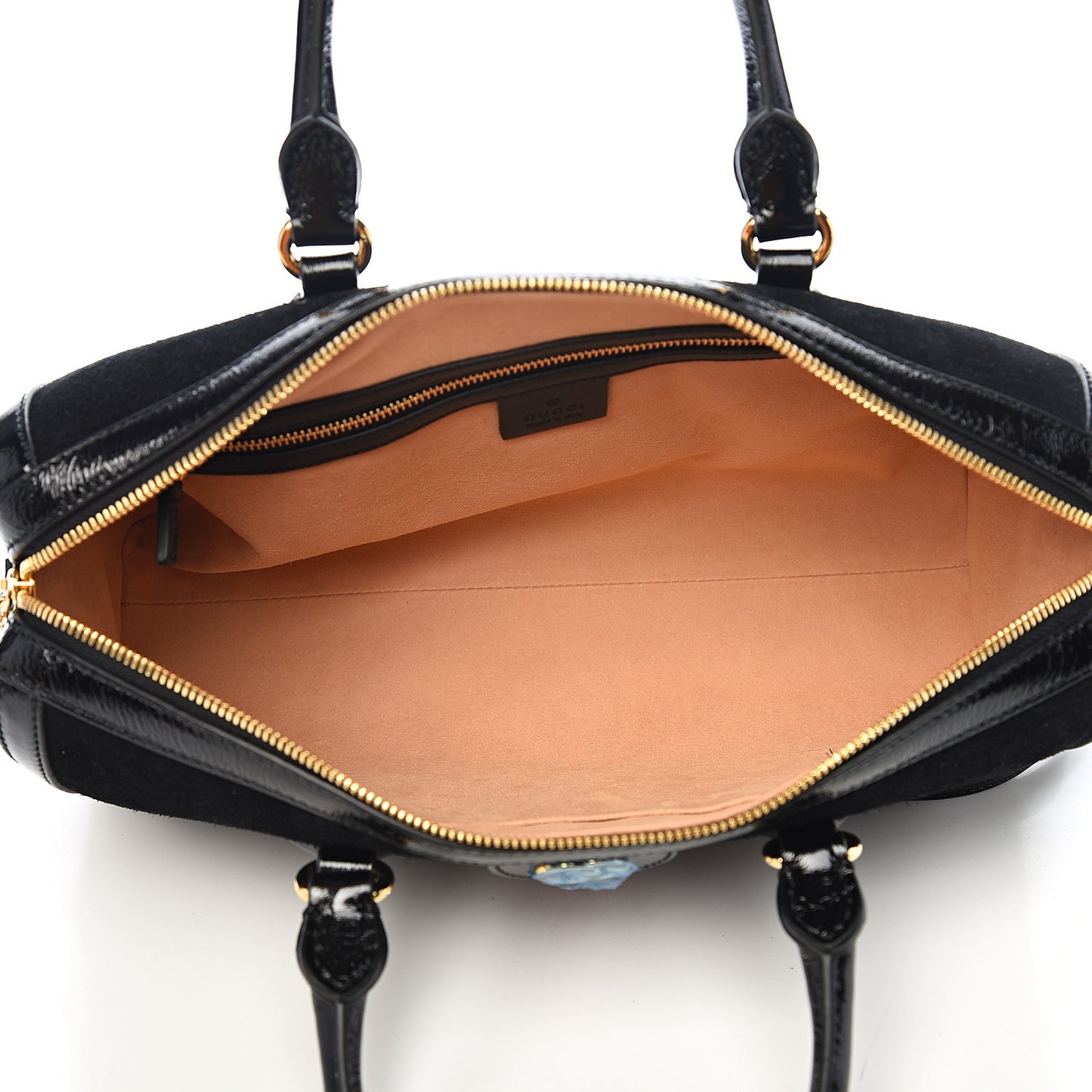 Suede Patent GG Web Medium Ophidia Boston Black