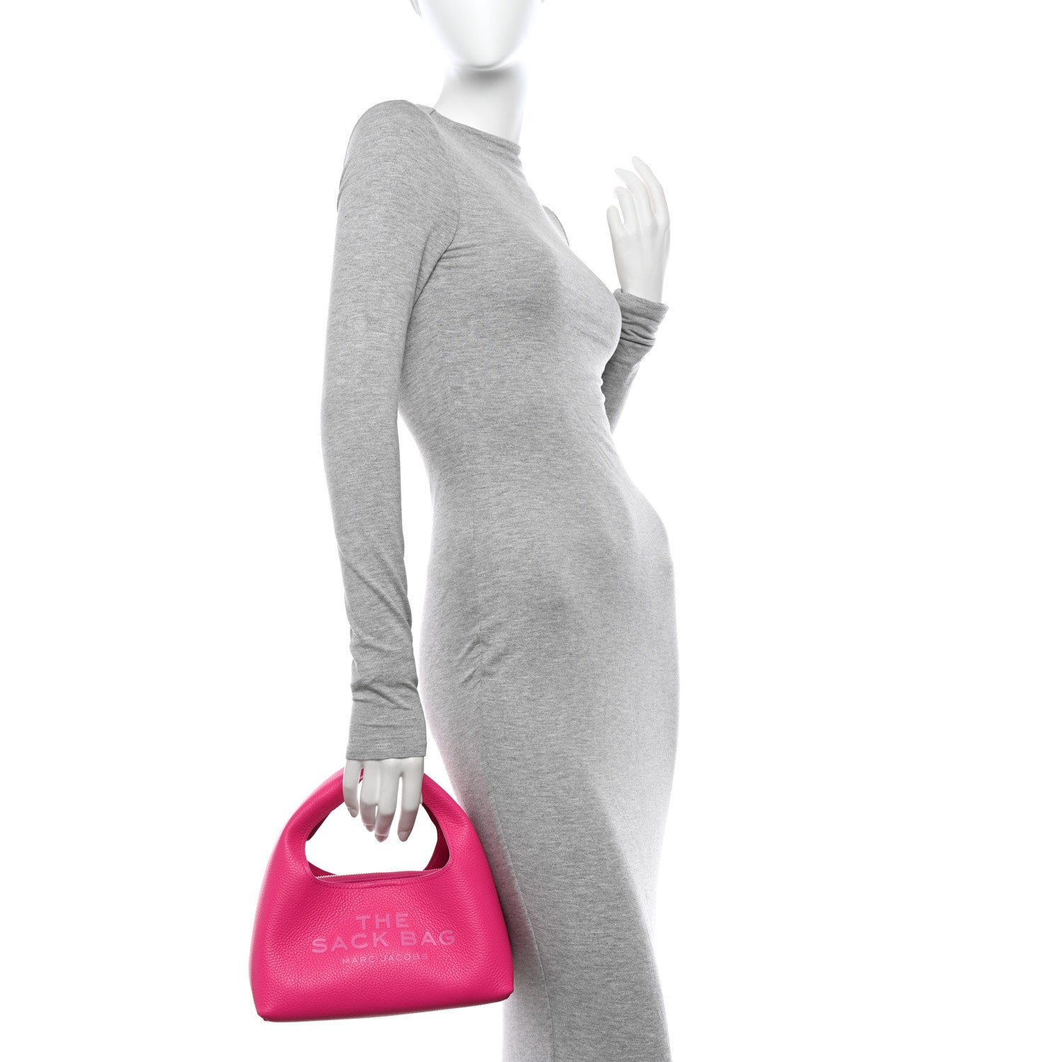 Marc Jacobs Grained Calfskin Mini The Sack Bag Hot Pink 2 of 10
