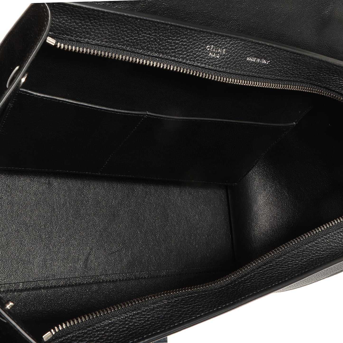Drummed Calfskin Suede Small Trapeze Black
