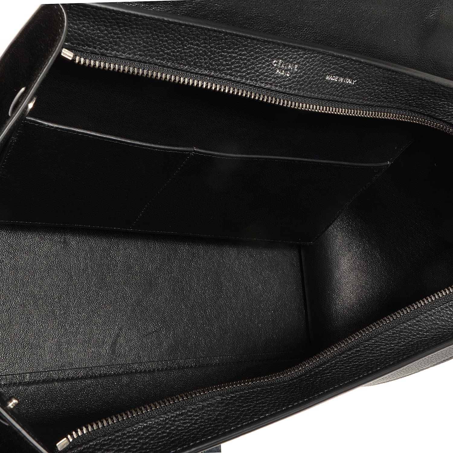 Celine Drummed Calfskin Suede Small Trapeze Black 6 of 9