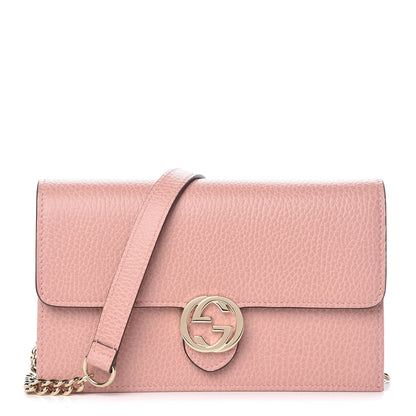 Gucci Dollar Calfskin Interlocking G Chain Wallet Soft Pink 1 of 10