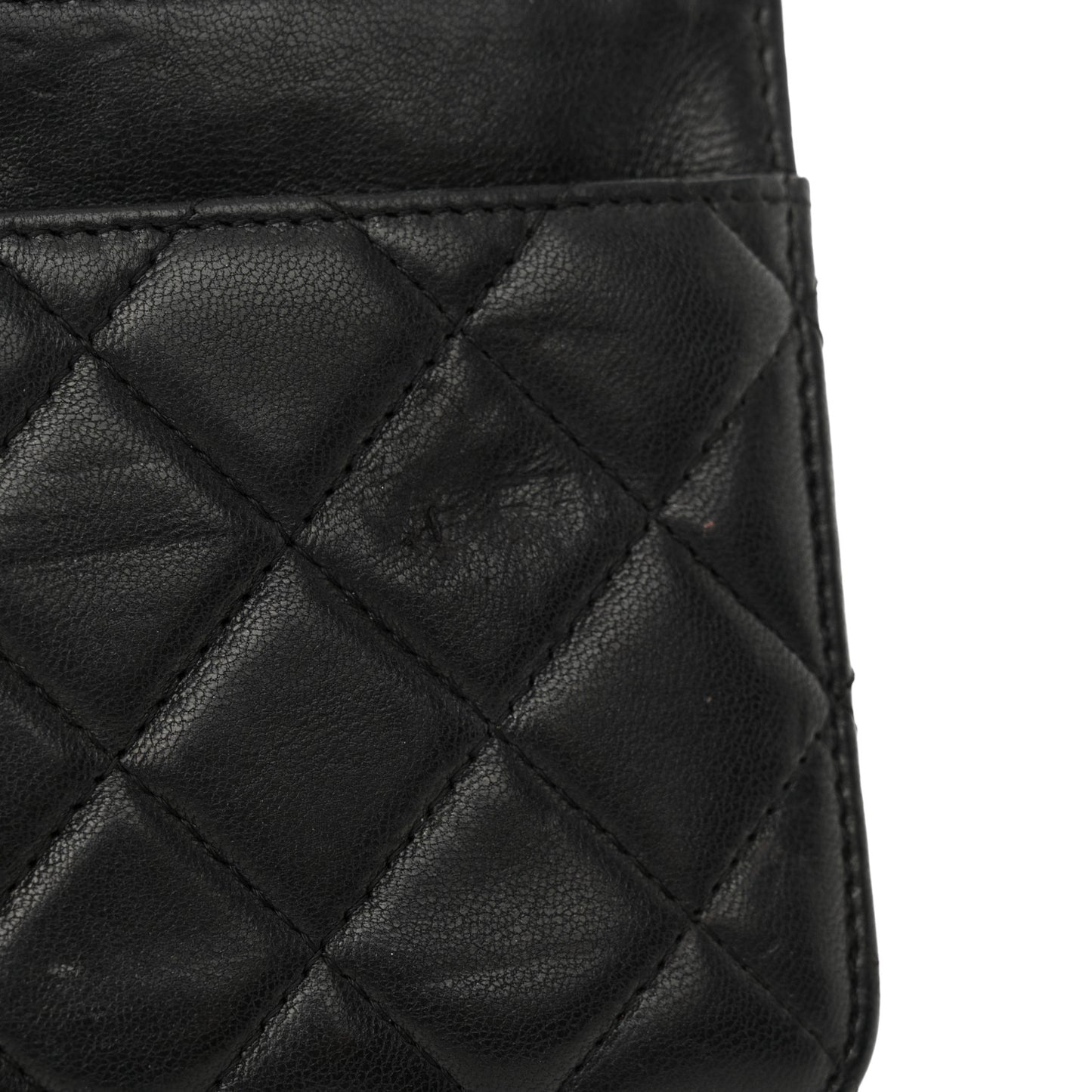Lambskin Quilted Boy Wallet On Chain WOC Black