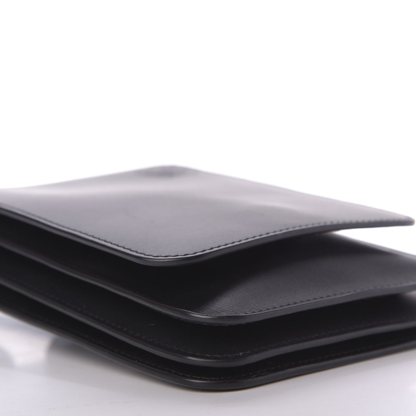 Smooth Calfskin Gusset Flat Crossbody Black