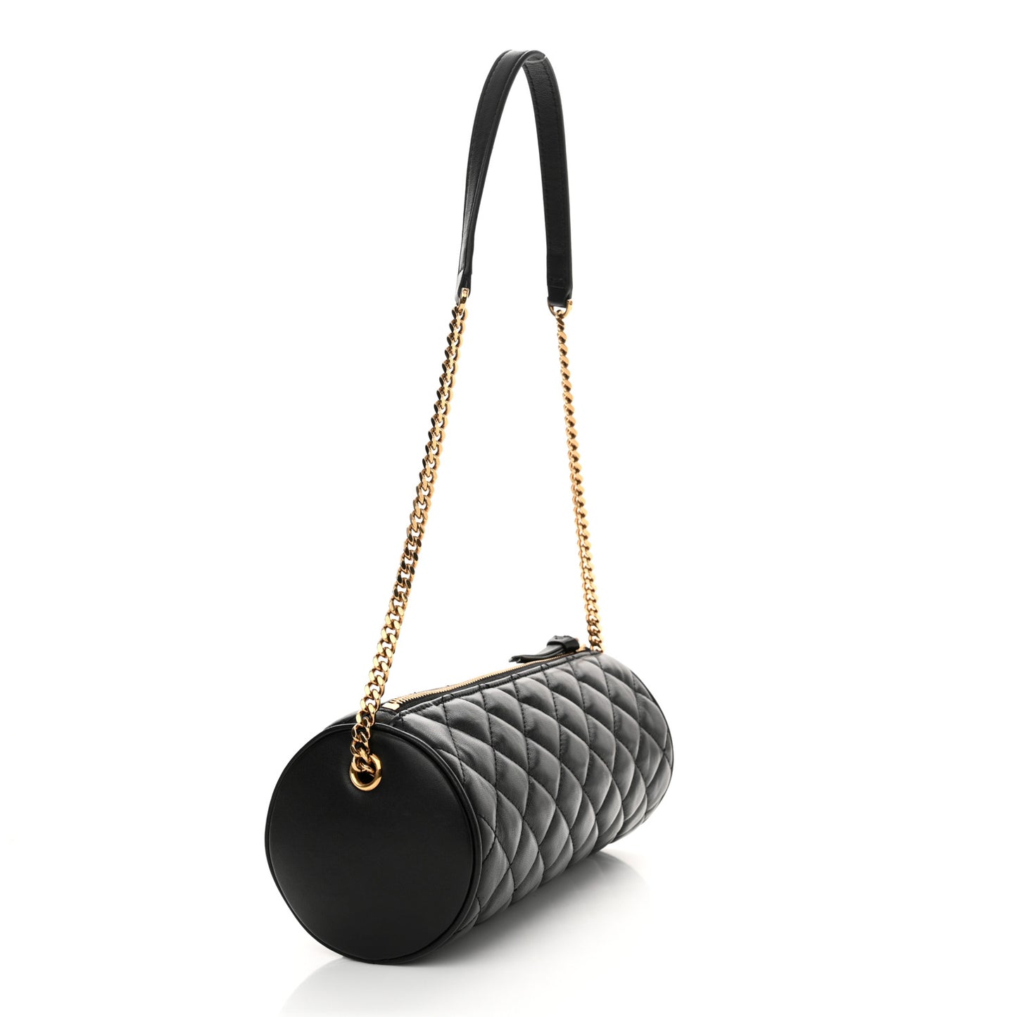 Nappa Quilted Medusa Shoulder Bag Black