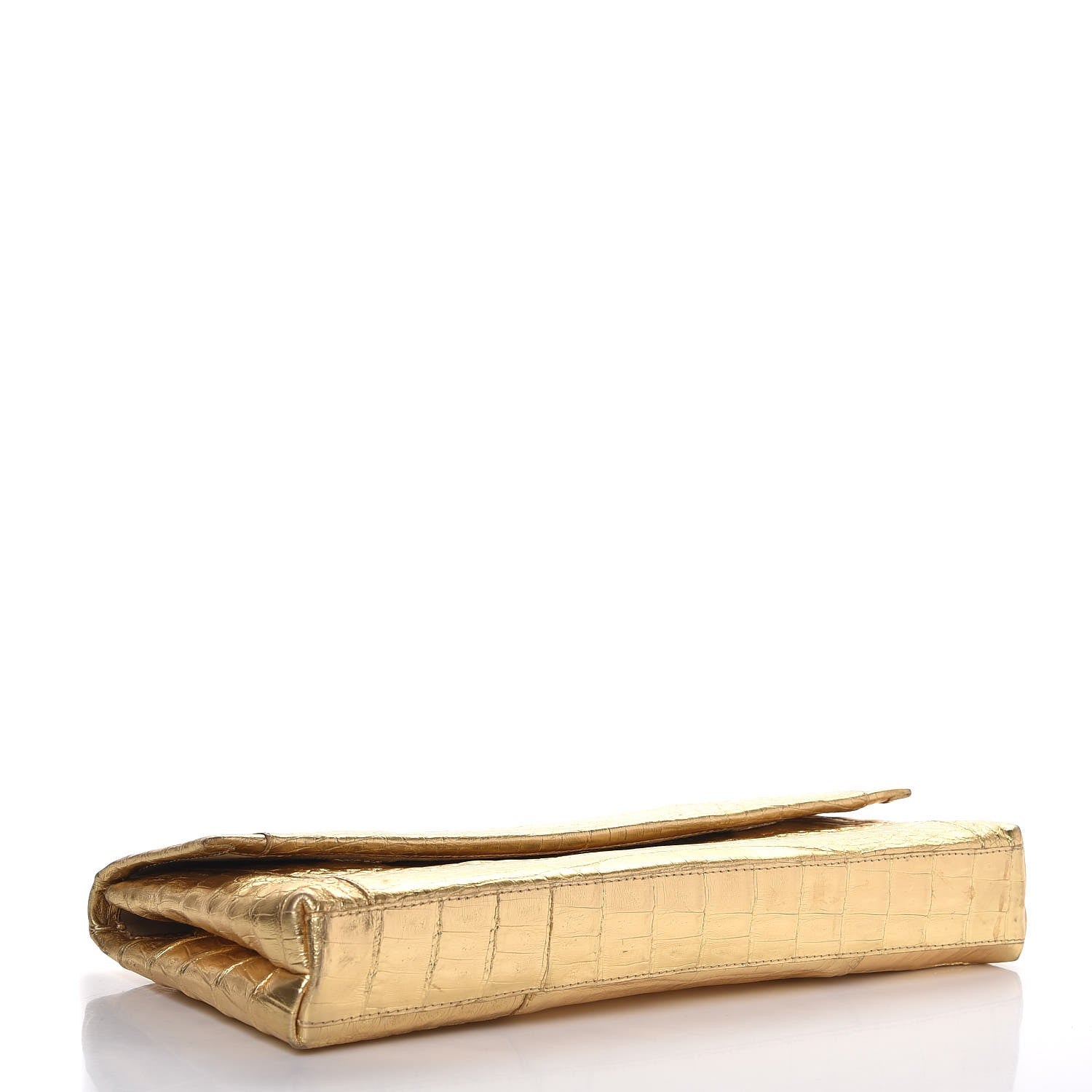 Nancy Gonzalez Metallic Crocodile Clutch Gold 4 of 8