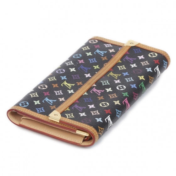 Louis Vuitton Monogram Multicolor Porte Tresor International Wallet Black 5 of 10