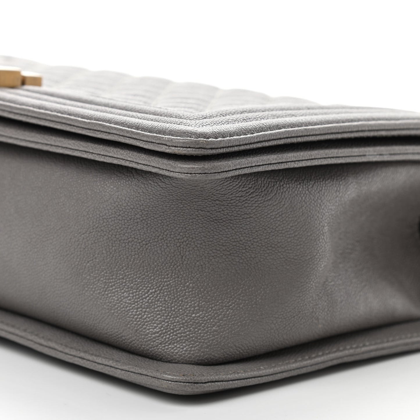 Caviar Quilted New Medium Boy Flap Grey