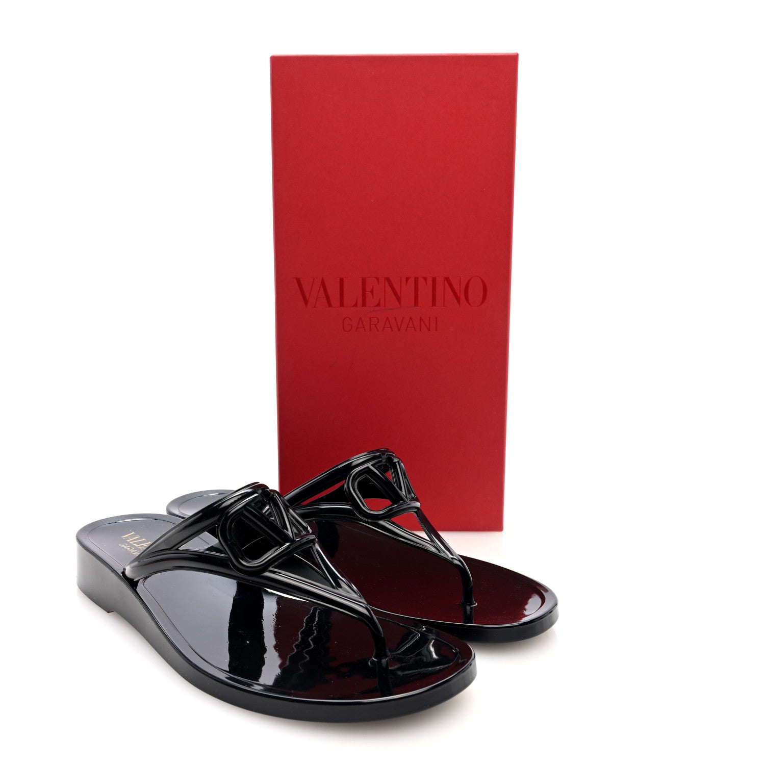 Valentino Garavani PVC Vlogo PM Thong Sandals 40 Black 9 of 9