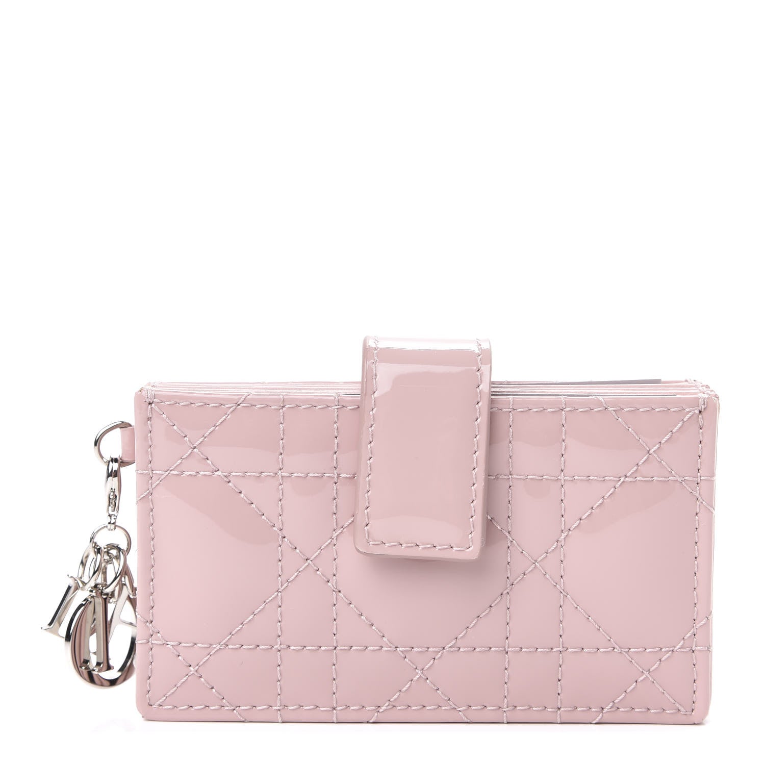 Christian Dior Patent Cannage Lady Dior 5-Gusset Card Holder Pink 1 of 7