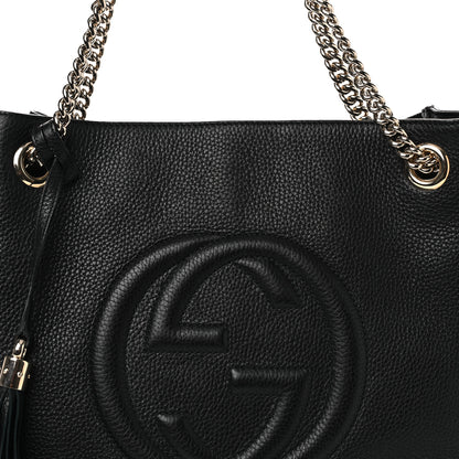 Gucci Pebbled Calfskin Medium Soho Chain Shoulder Bag Black 9 of 12