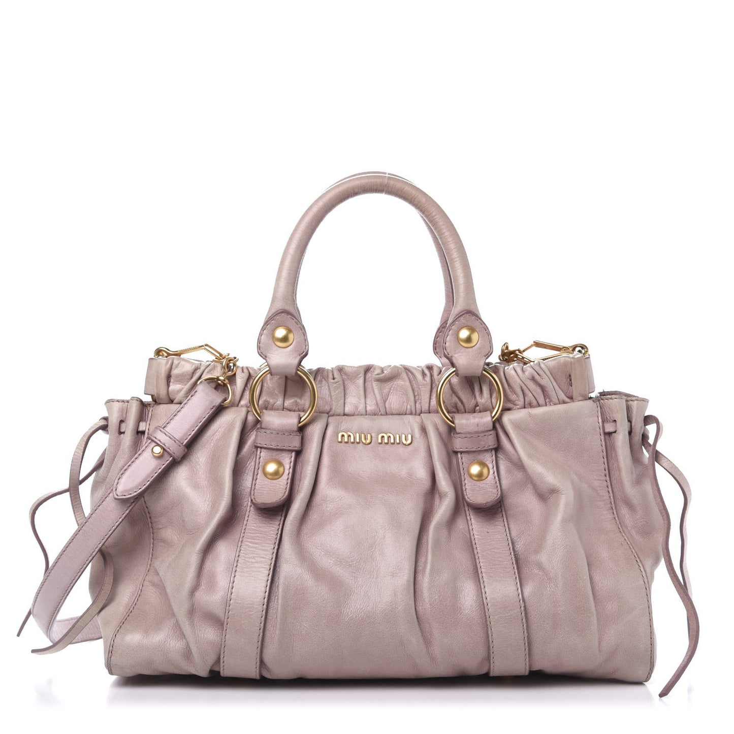 Vitello Lux Gathered Tote Mughetto