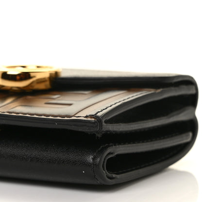 Fendi Vitello Liberty F is Fendi Bi-Color FF 1974 Embossed Micro Tri-Fold Envelope Wallet Maya Black 8 of 8