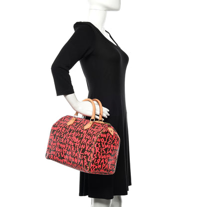 Louis Vuitton Monogram Graffiti Speedy 30 Fuchsia 2 of 10