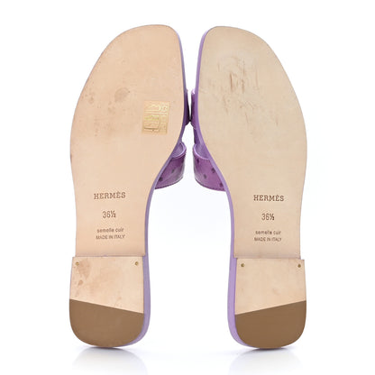 Hermes Ostrich Oran Sandals 36.5 Violet 5 of 9