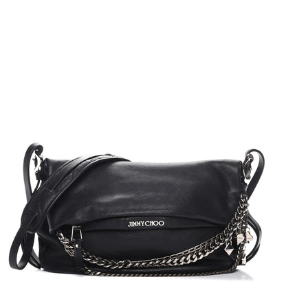 Jimmy Choo Lambskin Small Biker Hobo Black 1 of 9