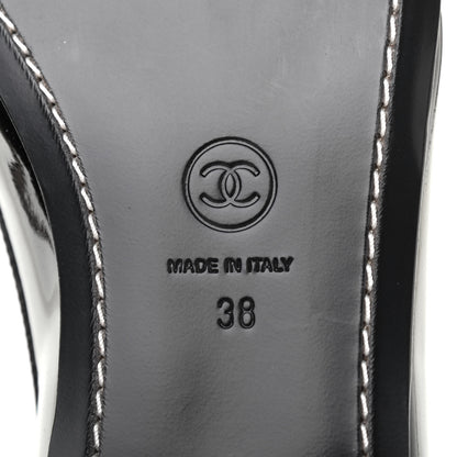 Chanel Patent CC Mocassin Loafers 38 Black 7 of 8