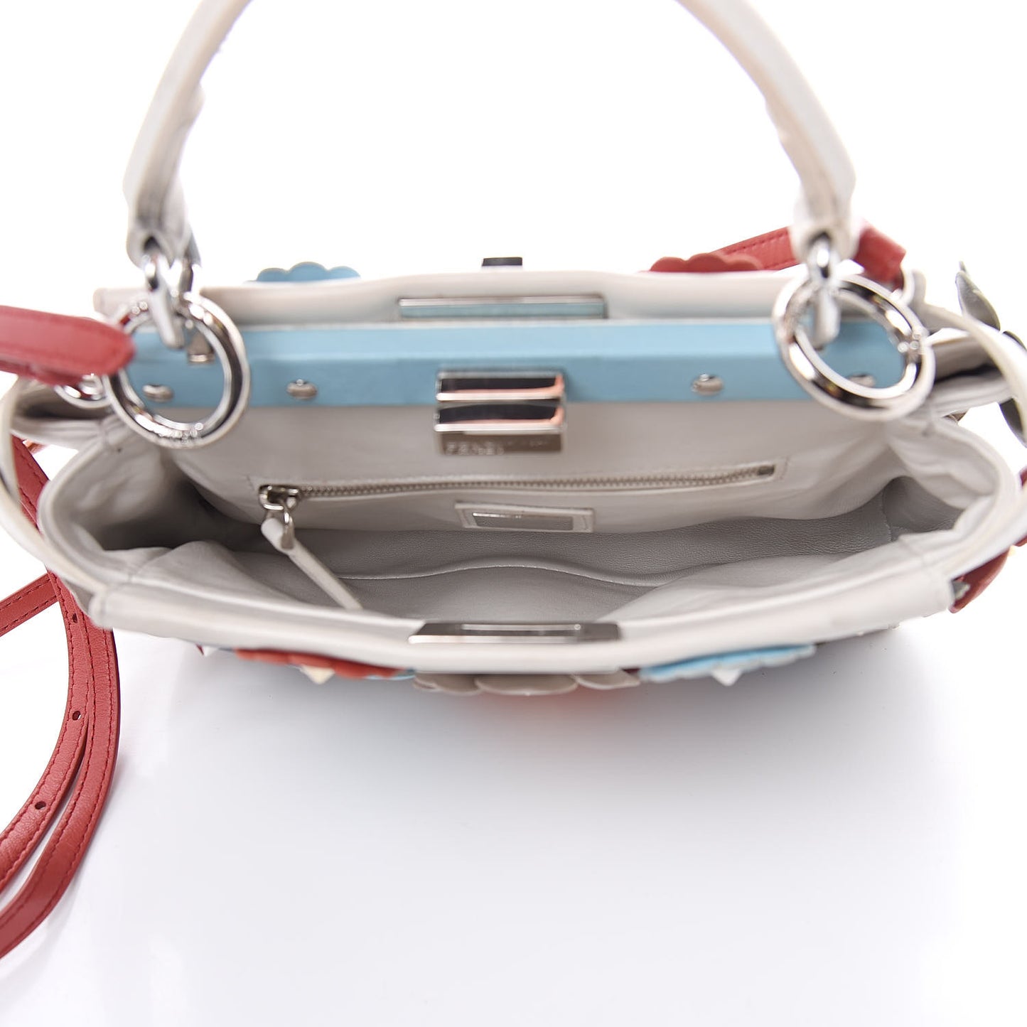 Nappa Flowerland Mini Peekaboo Iconic Satchel White Ice Multicolor