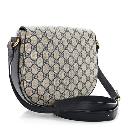 Gucci GG Supreme Monogram Small Messenger Shoulder Bag Beige Blue Navy 3 of 17