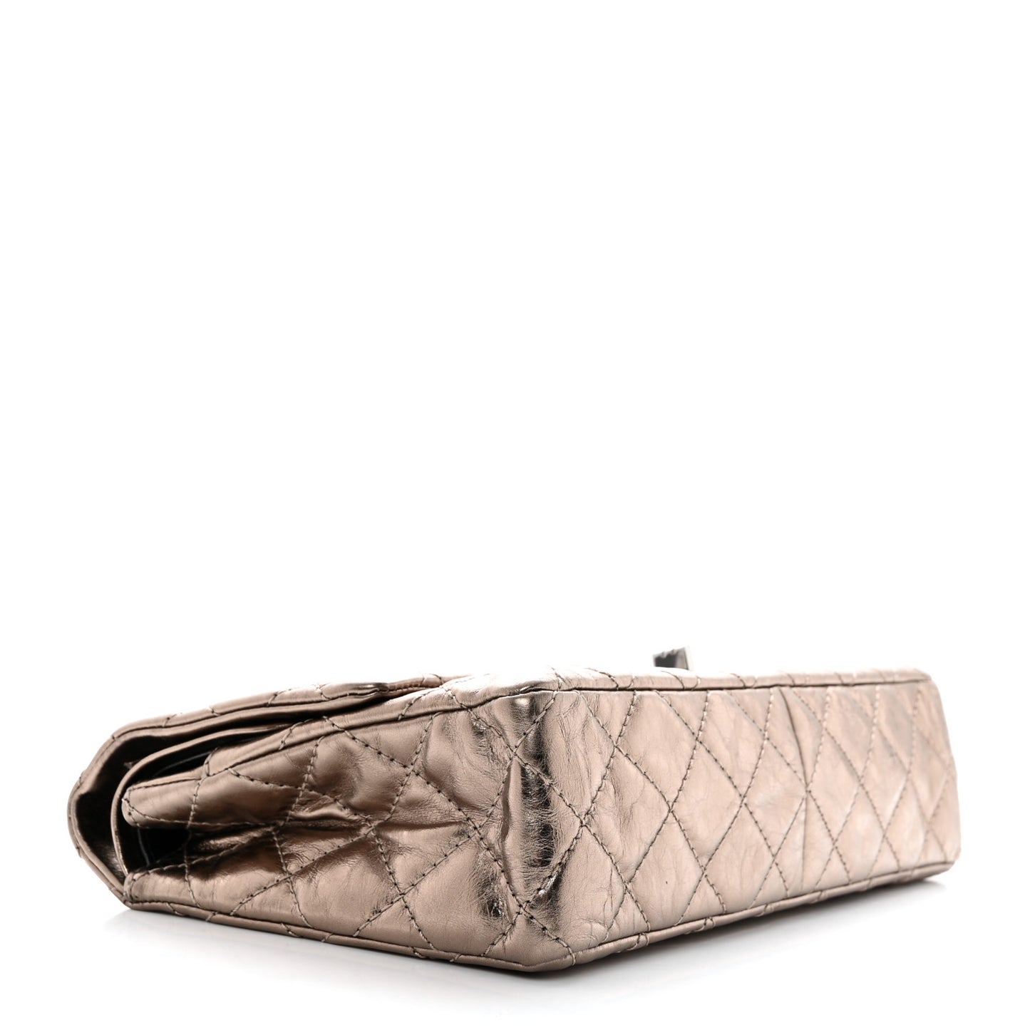 Metallic Aged Calfskin Quilted 2.55 Reissue 226 Flap Dark Silver