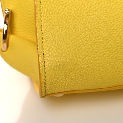 Salvatore Ferragamo Calfskin Sofia Gancini Satchel Yellow 20 of 24