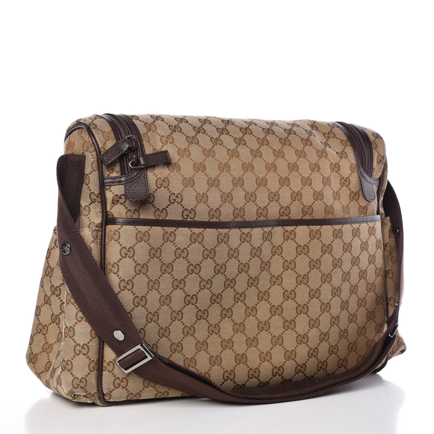 Monogram Natural Pigskin Large Diaper Bag Beige Ebony Cocoa Dark Chocolate
