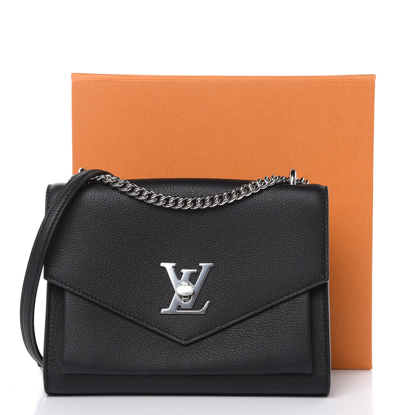 Soft Calfskin My Lockme Chain Bag BB Black