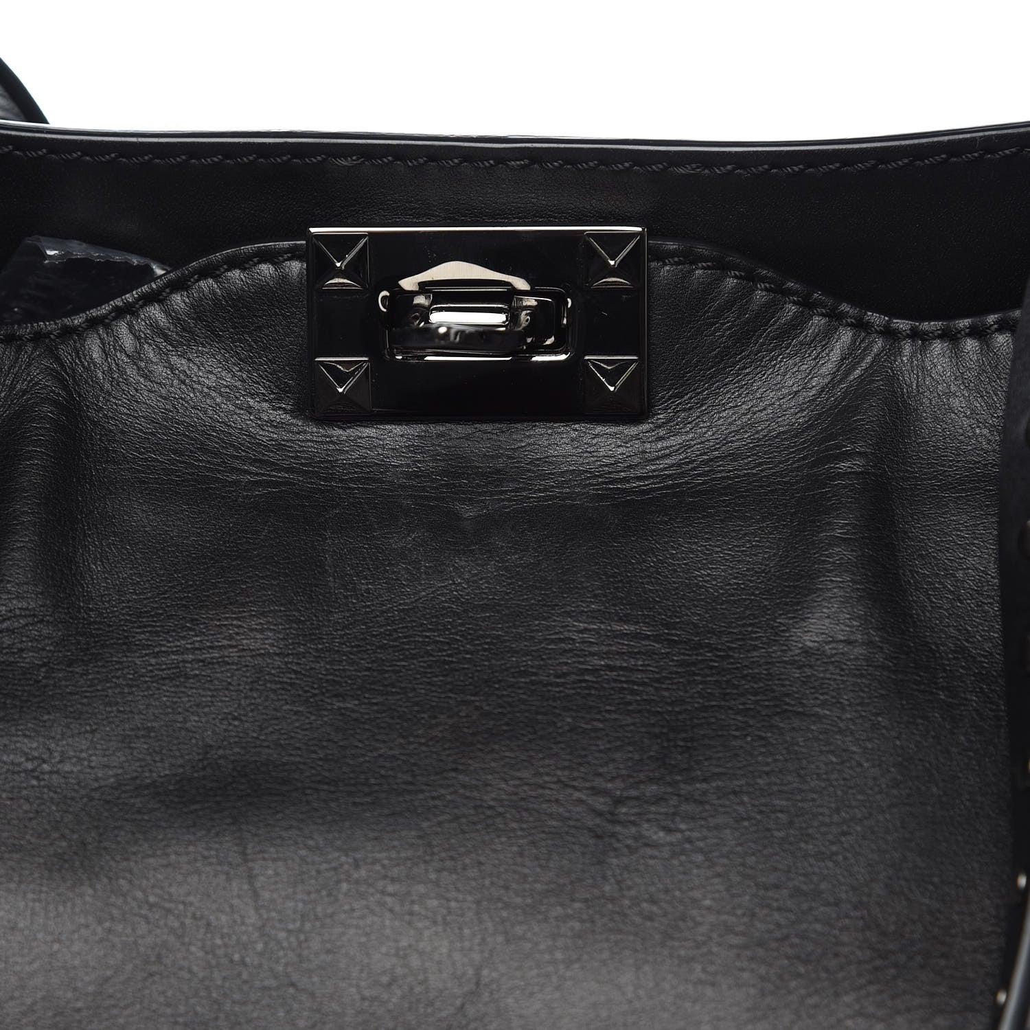Valentino Garavani Vitello Medium Rockstud Tote Black 9 of 9