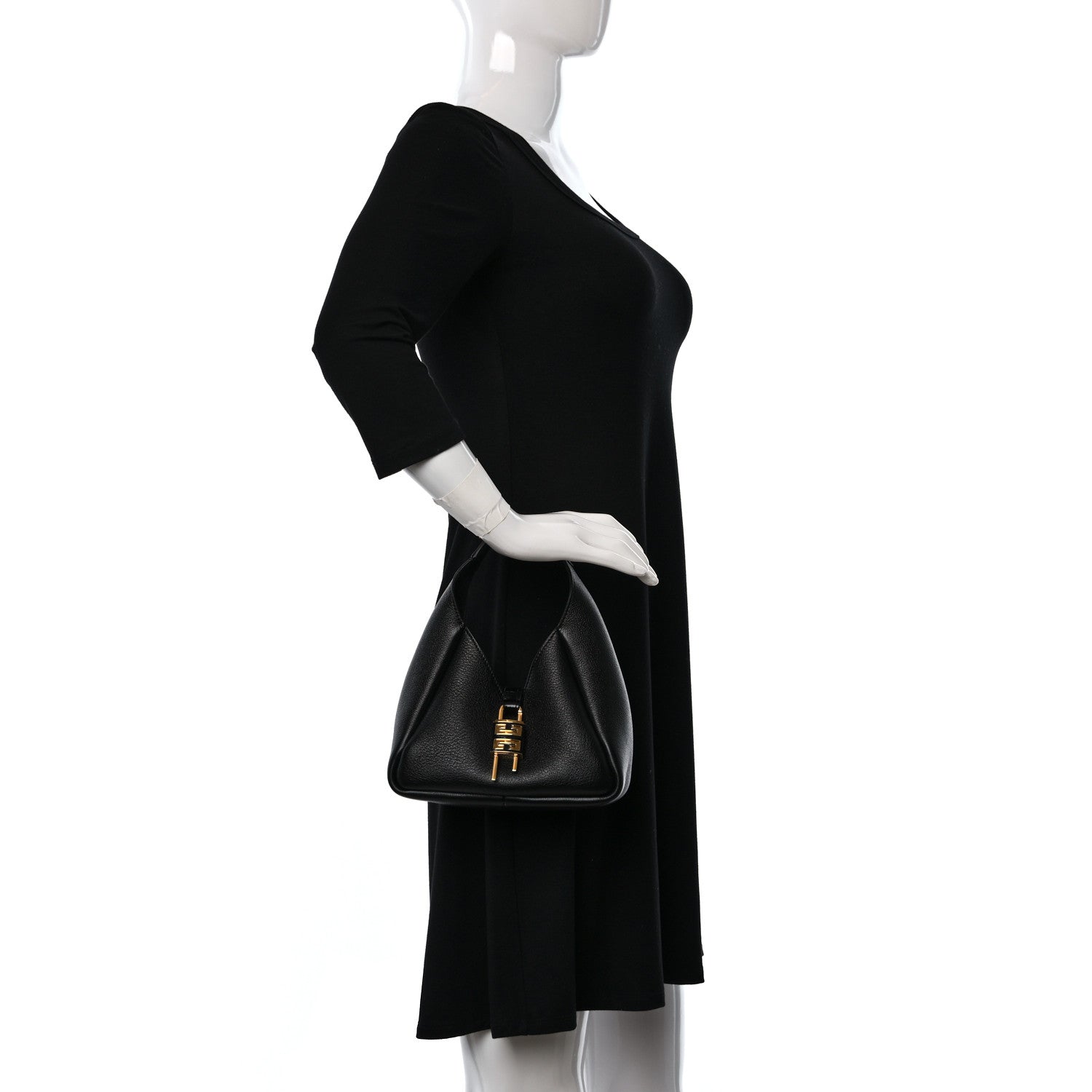 Givenchy Grained Calfskin Mini G-Lock Hobo Black 2 of 8