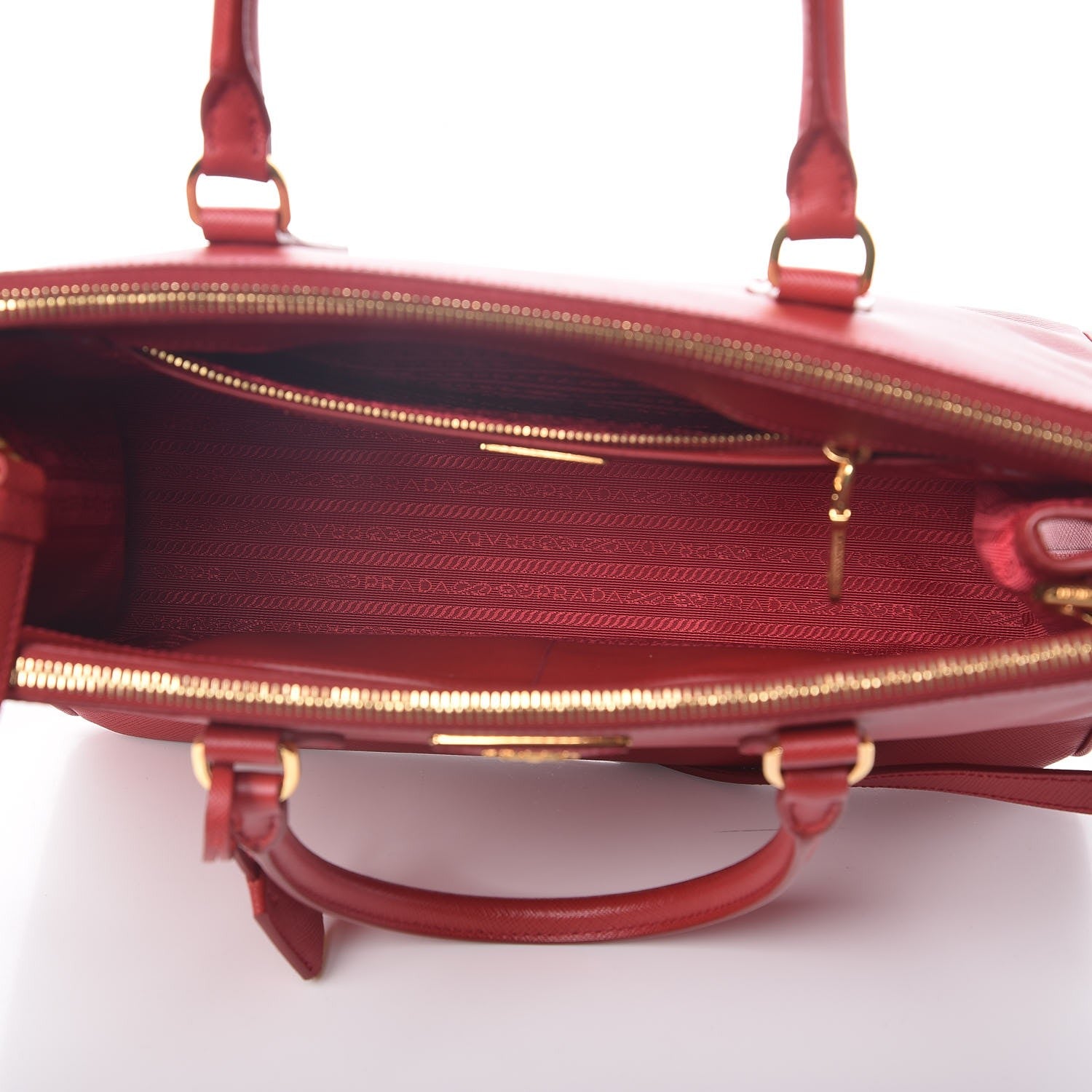Prada Saffiano Medium Galleria Double Zip Tote Fuoco 6 of 13