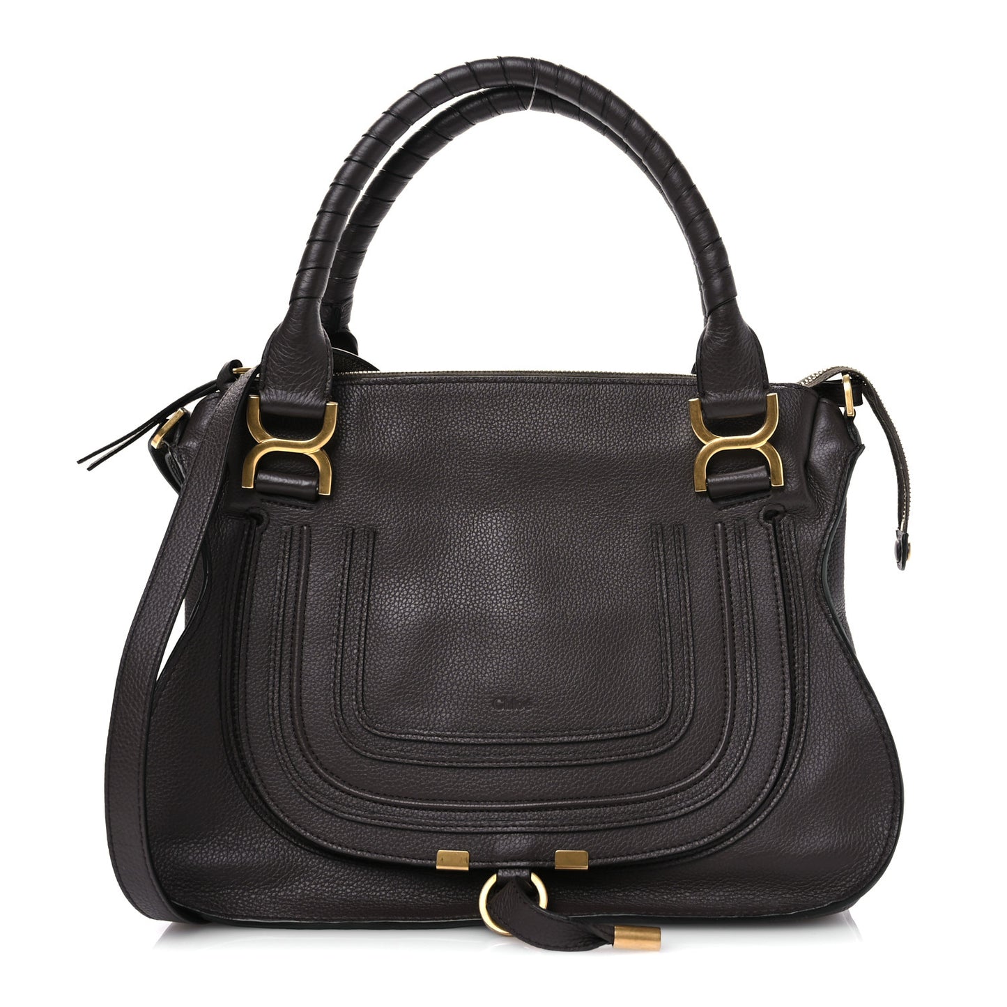 Calfskin Medium Marcie Satchel Bold Brown