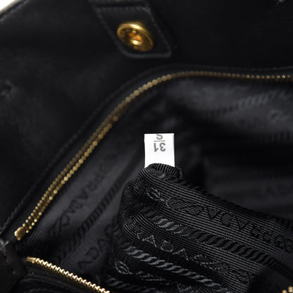 Prada Soft Calf Shopping Tote Black 9 of 13