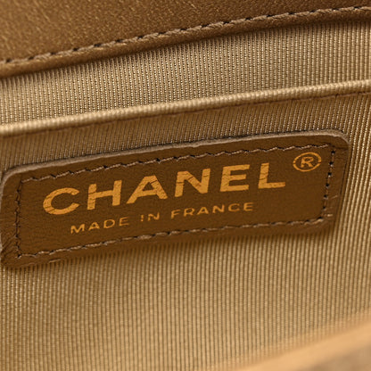 Chanel Metallic Lambskin Woven Small Boy Flap Black Gold 6 of 13