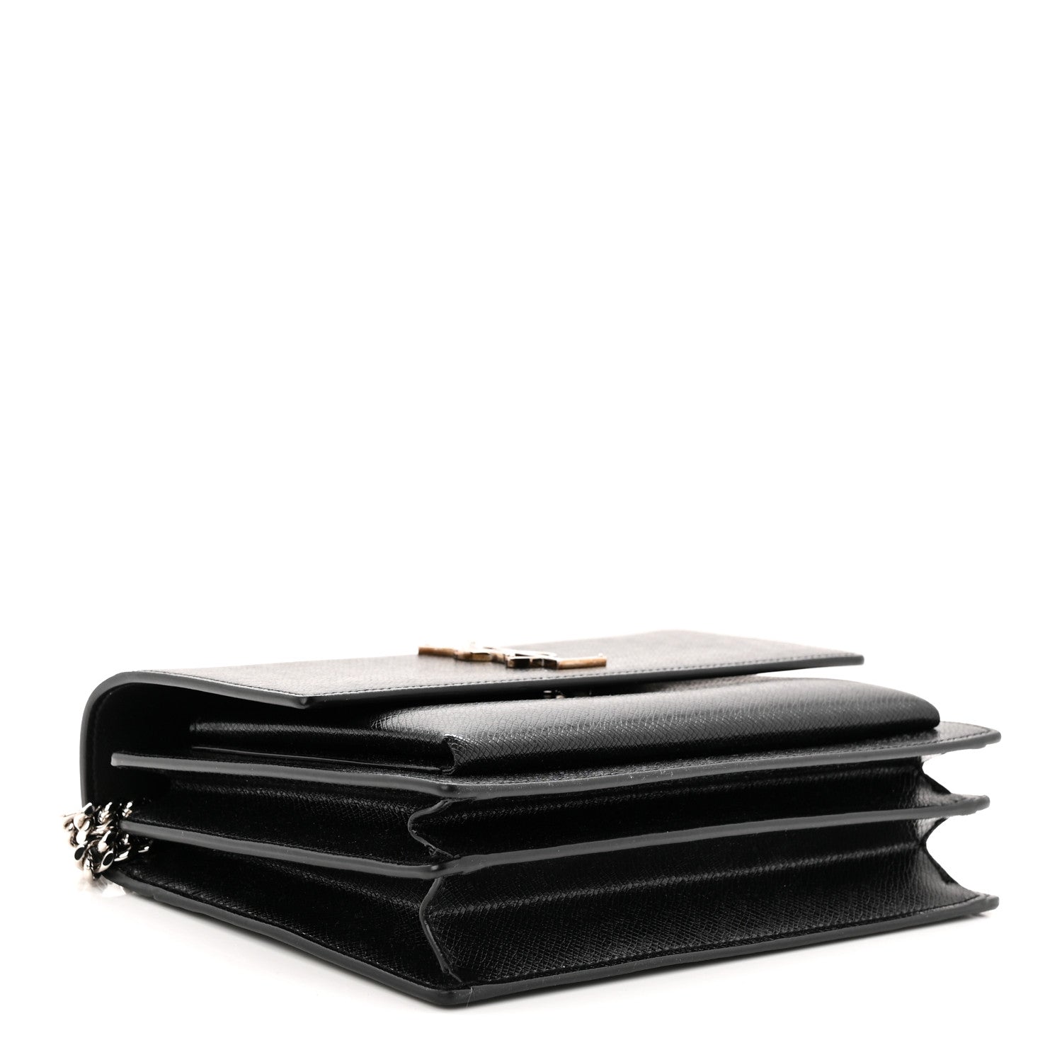 Saint Laurent Coated Bark Calfskin Medium Monogram Sunset Black 4 of 12