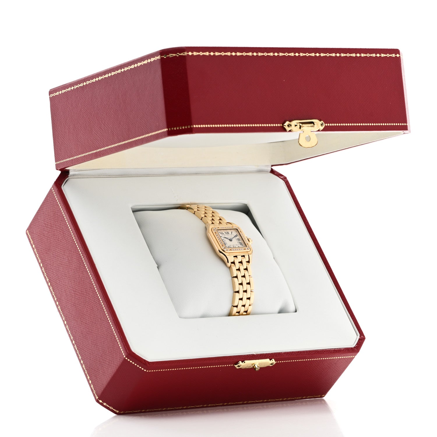 Cartier 18K Yellow Gold Diamond 22mm Panthere Quartz Watch 5 of 5