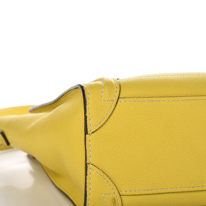 Celine Drummed Calfskin Nano Luggage Citron 15 of 17
