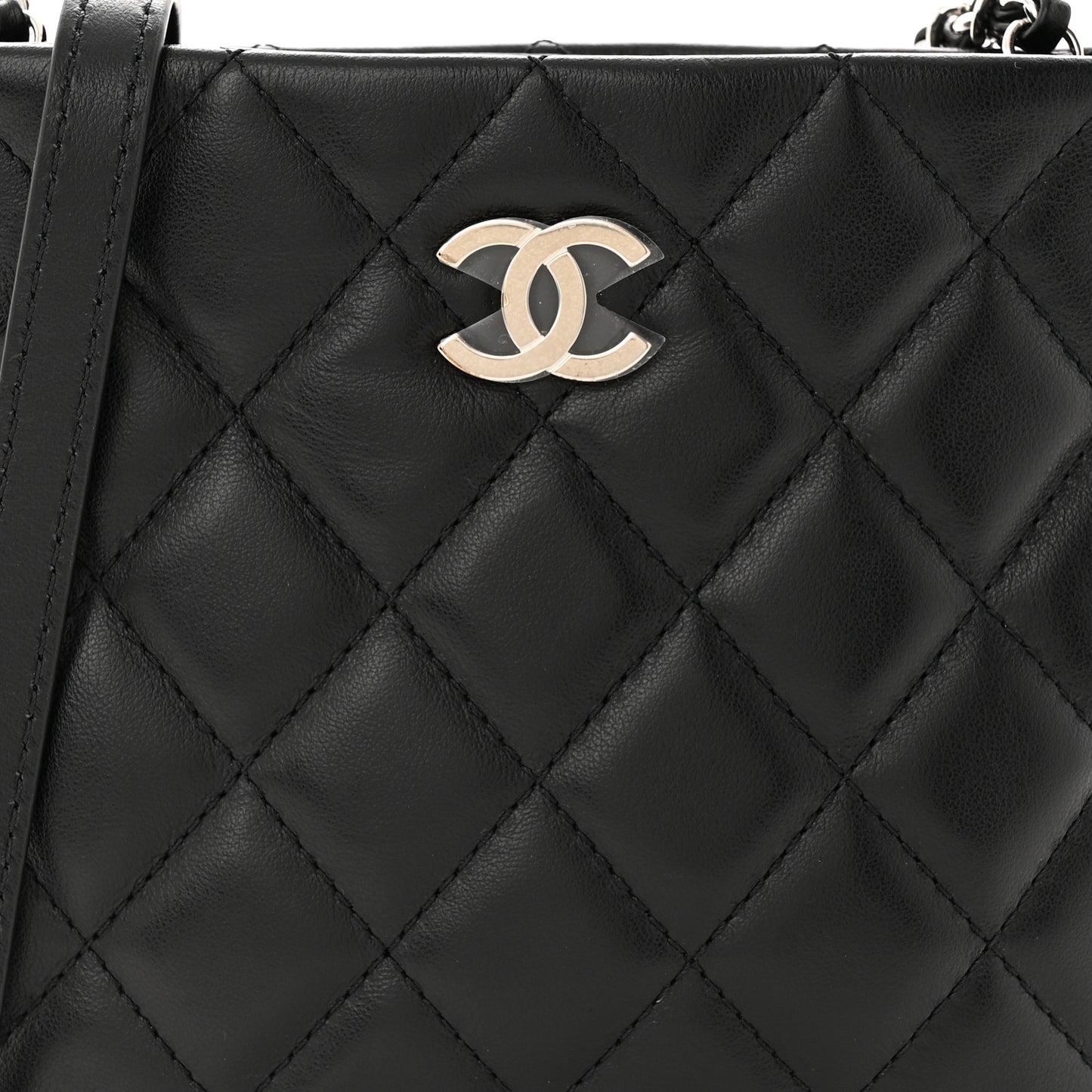 Lambskin Quilted Crossbody Bag Black
