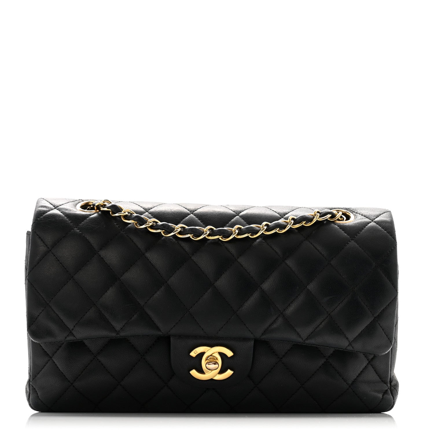 Chanel Lambskin Quilted Medium Double Flap Navy 1 of 12