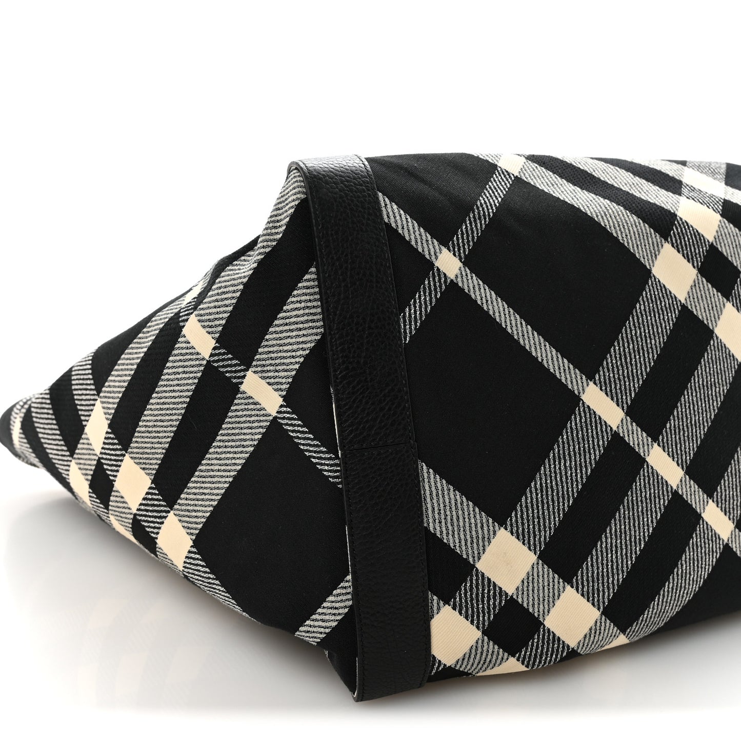 Jacquard Check Festival Tote Black White