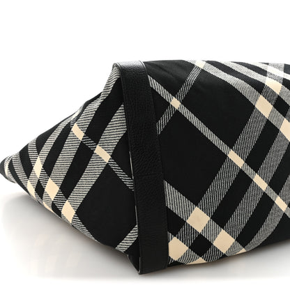 Burberry Jacquard Check Festival Tote Black White 8 of 9