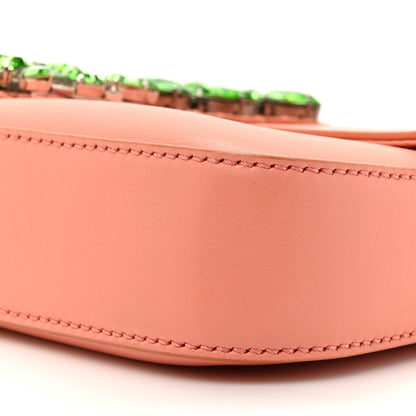 Fendi Vitello Flamingo Crystal Baguette Rosa Pesca 8 of 17