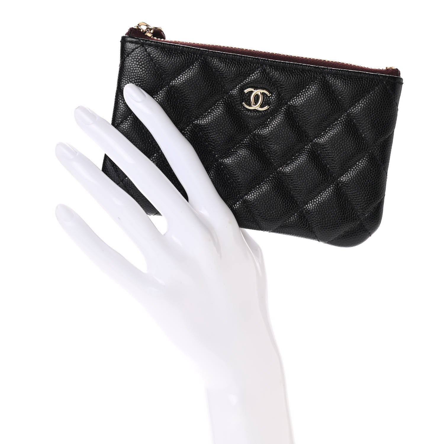 Chanel Caviar Quilted Small Cosmetic Case Black 2 of 8