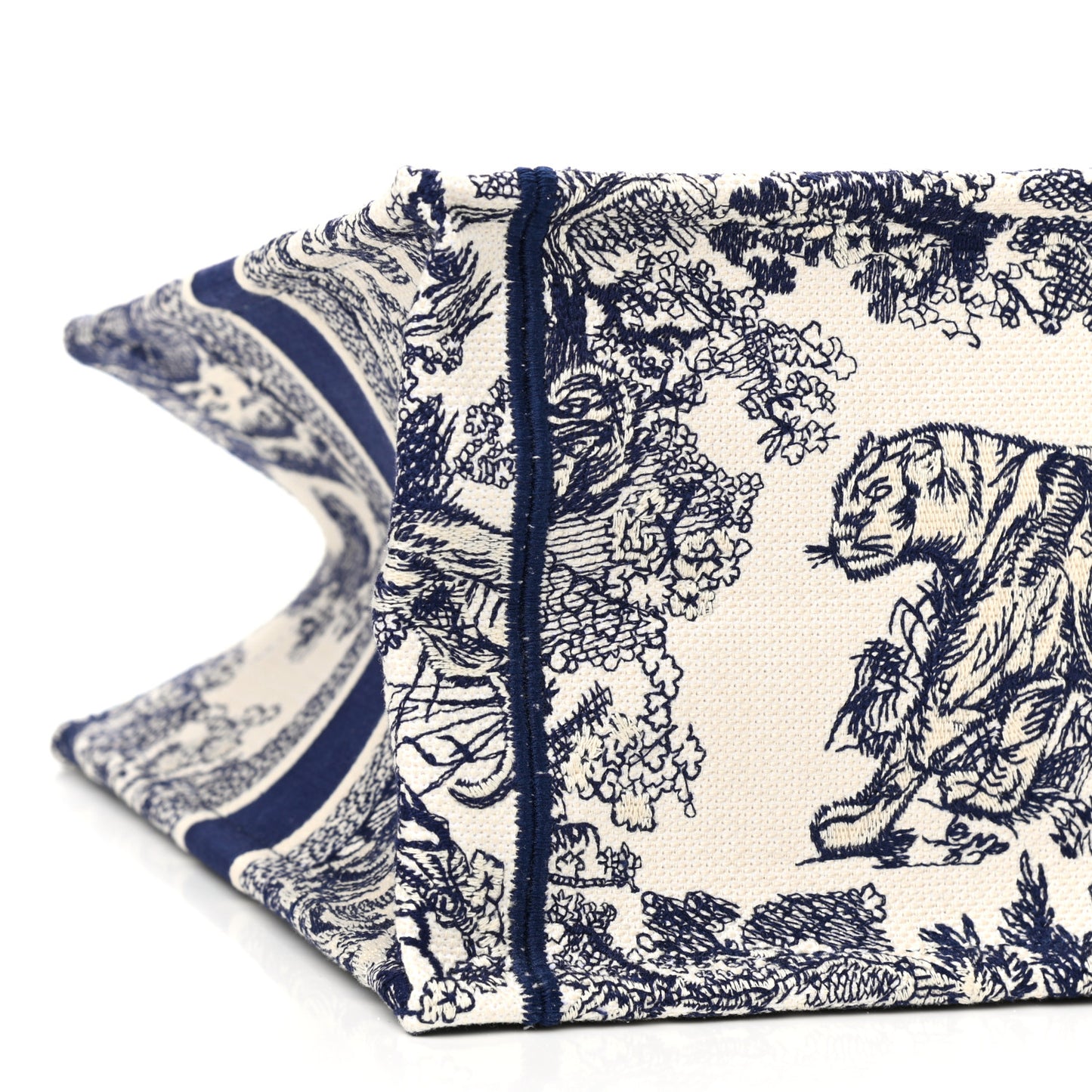 Canvas Embroidered Medium Dioriviera Toile De Jouy Book Tote Blue