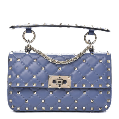 Valentino Garavani Lambskin Small Rockstud Spike Shoulder Bag Blue 1 of 9