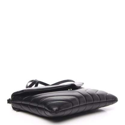 Saint Laurent Calfskin Y Quilted Monogram Loulou Flap Bag Black 4 of 12