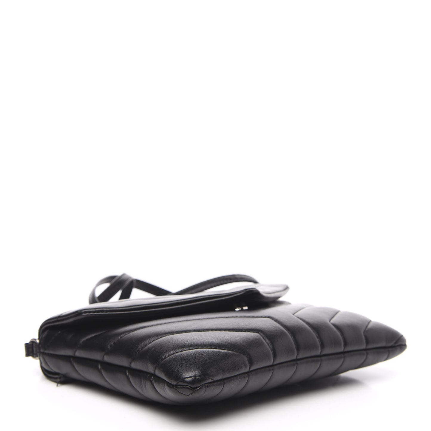 Calfskin Y Quilted Monogram Loulou Flap Bag Black